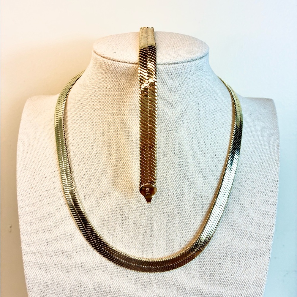 Elegant Omega set Gold Filled 14k Necklace 18” and Bracelet 7” & 8”